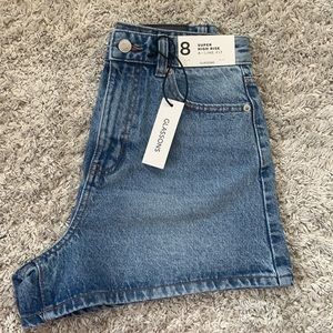 Glassons super high rise, A line fit, denim shorts